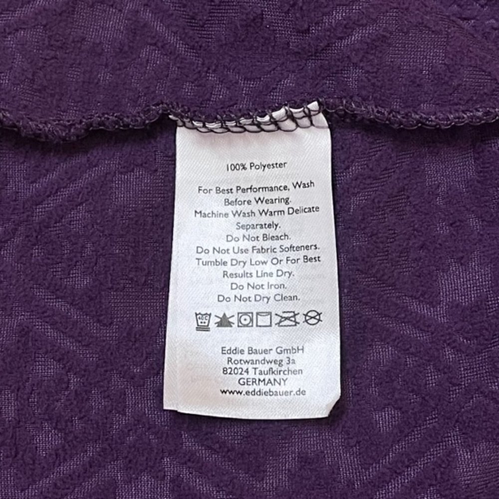 EDDIE BAUER Purple Fleece 1/4 Zip Pullover - Size Large - Picture 7 of 7